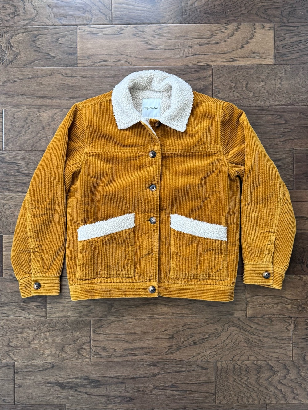 GUC Madewell Mustard Sherpa-Lined Corduroy Chore Jacket Size Small